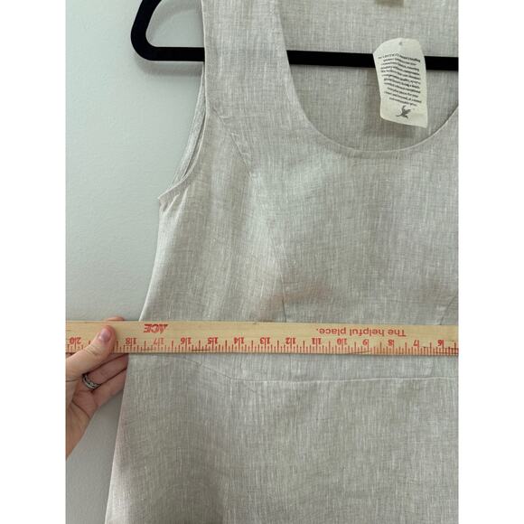 NWT Lintco Minimalist Capsule Lagenlook 100% Linen Beige Swing Tank Dress S/M - Picture 14 of 16